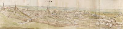 Panoramisch uitzicht op Leuven vanuit het noordwesten, ca. 1550-1570 door Anthonis van den Wyngaerde