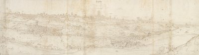 Panoramisch uitzicht op Segovia vanuit het oosten, ca. 1560-1570 door Anthonis van den Wyngaerde