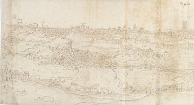 Panoramisch uitzicht op Segovia vanuit het oosten door Anthonis van den Wyngaerde