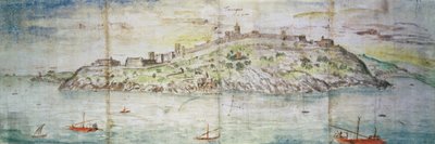 Panoramisch Uitzicht op Tarragona, Spanje door Anthonis van den Wyngaerde