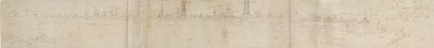 Voorlopige schets voor een uitzicht op Brugge vanuit het zuidwesten, 1558 door Anthonis van den Wyngaerde