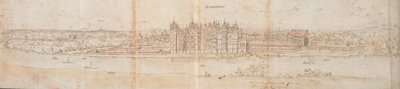 Richmond Palace vanaf de overkant van de Theems, 1562 door Anthonis van den Wyngaerde