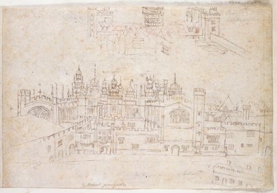 Studies van Paleis van Oatlands en Hampton Court, c.1544 door Anthonis van den Wyngaerde