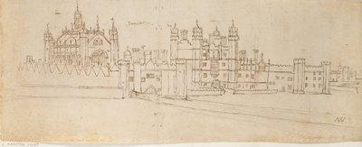 De Kapel en Poortgebouw van Hampton Court Palace, c. 1550-1560 door Anthonis van den Wyngaerde