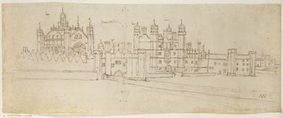 De kapel en poortgebouw van Hampton Court, ca. 1544 door Anthonis van den Wyngaerde
