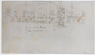 De fontein binnenplaats, Hampton Court Palace, ca. 1544 door Anthonis van den Wyngaerde