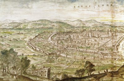Uitzicht op Barcelona, 1563 door Anthonis van den Wyngaerde