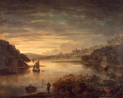 Een uitzicht op de rivier Neath in Glamorganshire, 1740-1760 door Anthony Devis