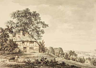 Landschap (inkt op papier) door Anthony Devis