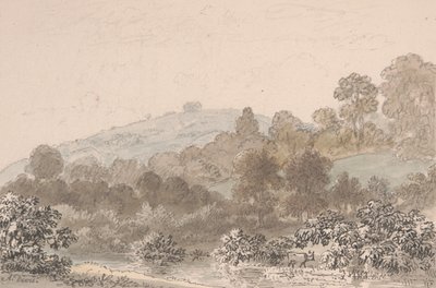Landschap met stroom op de voorgrond door Anthony Devis