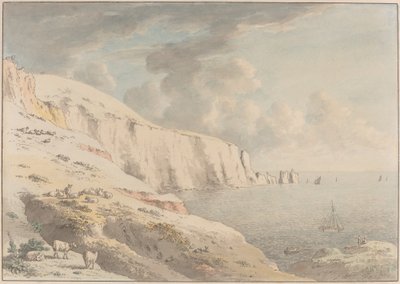 Uitzicht op de Needles en Witte Kliffen vanaf Allum Bay, Isle of Wight door Anthony Devis