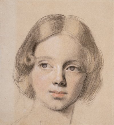 Hoofd van Emma Sandys door Anthony Frederick Augustus Sandys