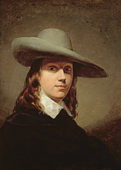 Zelfportret met een breedgerande hoed door Anthony Frederick Augustus Sandys
