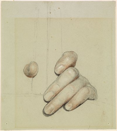 St. George voor Merrie Engeland - Studie van linkerhand die een staaf vasthoudt door Anthony Frederick Augustus Sandys
