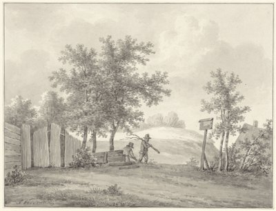 Duinlandschap met twee sprokkelaars door Anthony Oberman