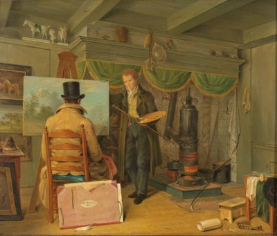 De kunstenaar in zijn atelier door Anthony Oberman