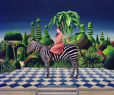 Dame op een zebra door Anthony Southcombe