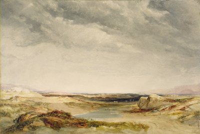 Een heide nabij de kust door Anthony Vandyke Copley Fielding