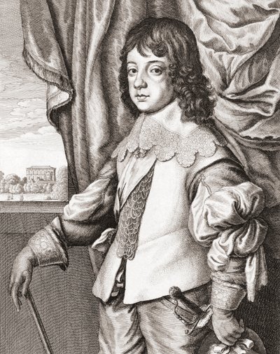 Koning Karel II van Engeland als kind door Anthony van (after) Dyck