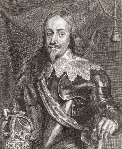 Koning Charles I, koning van Engeland, Schotland en Ierland door Anthony van (after) Dyck