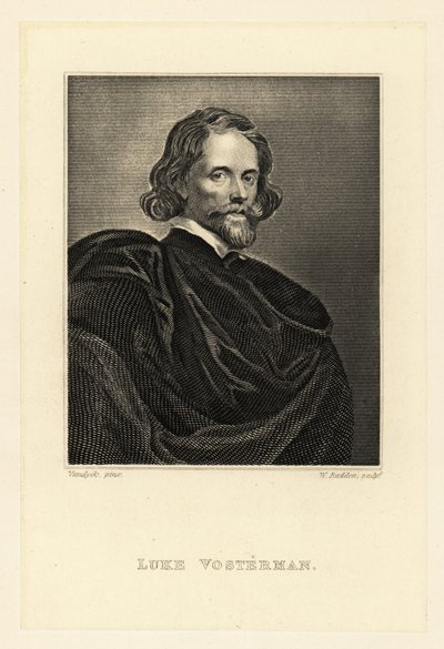 Portret van Lucas Vorsterman de Oudere, Barokgraveur door Anthony van (after) Dyck