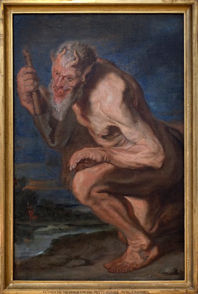 Marsyas knielend met de aulos door Anthony van (attr. to) Dyck