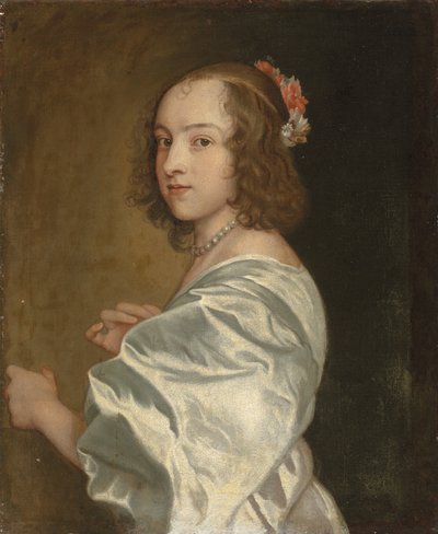 Portret van Margaret Lemon door Anthony van (circle of) Dyck
