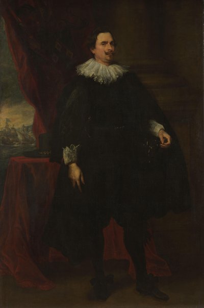Portret van een mannelijk lid van de familie Van der Borcht door Anthony van Dyck (follower of)