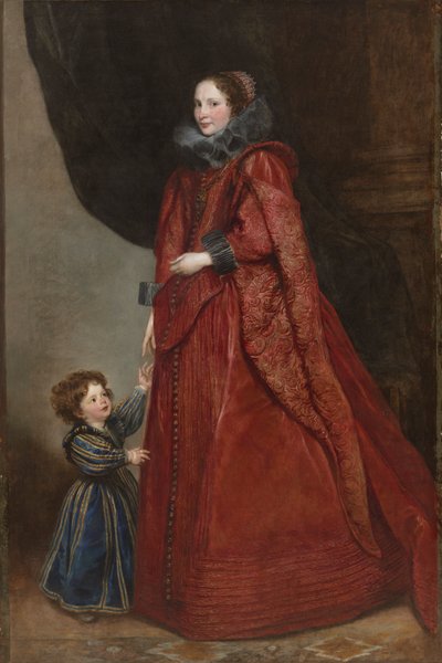 Een Genuese dame met haar kind door Anthony van Dyck