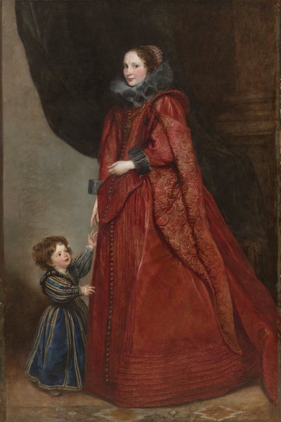 Een Genuese Dame met Haar Kind, c. 1623-1625 door Anthony van Dyck