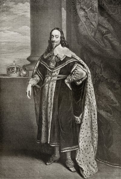 Karel I, gegraveerd door Sir Robert Stange, uit 