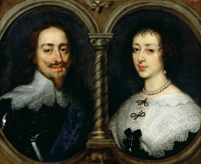 Karel I van Engeland (1600-49) en Koningin Henrietta Maria (1609-69) door Anthony van Dyck