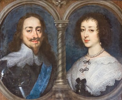Karel I van Engeland en Henrietta van Frankrijk door Anthony van Dyck