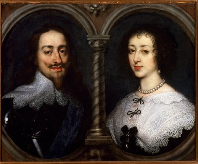 Dubbelportret van Karel I Stuart van Engeland (1600-1649) en Henriette Marie van Frankrijk (1609-1669) door Anthony van Dyck