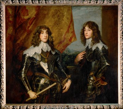 Dubbelportret van de Paltsgraaf Karl Ludwig I, keurvorst en zijn broer Robert zonen van Friedrich V ... door Anthony van Dyck