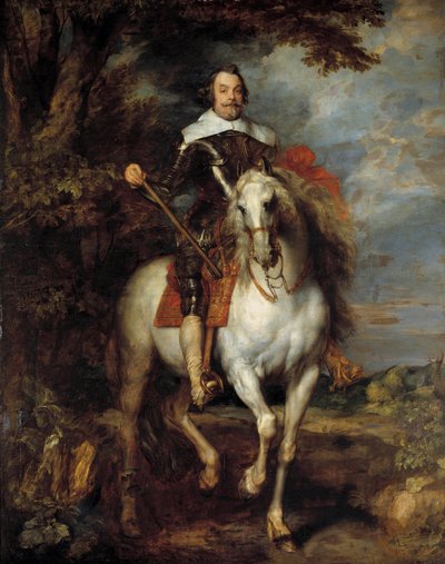 Ruiterportret van Don Francisco de Moncada, graaf Dossuna, ambassadeur van koning Filips IV van Spanje in Brussel door Anthony van Dyck