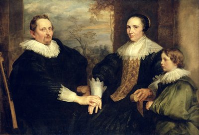 Familieportret van Sebastian Leerse met zijn vrouw en zoon door Anthony van Dyck