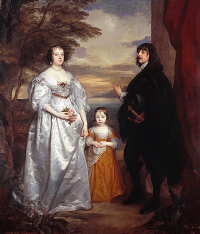 Group portraity of James Stanley, Lord Strange (1607-1651), Charlotte de La Trémoille (1599-1664) and Lady Henrietta Maria Stanley (1630-1685) door Anthony van Dyck