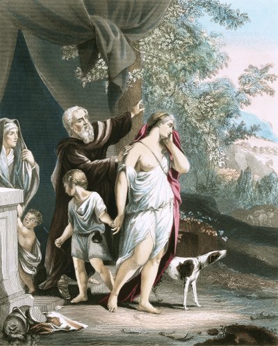 Hagar en haar zoon vertrekken door Anthony van Dyck