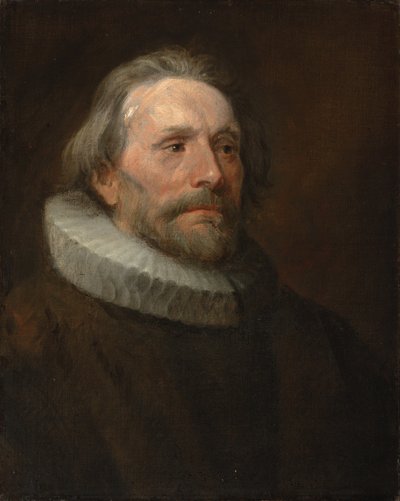 Hoofdstudie van een man in een kraag door Anthony van Dyck