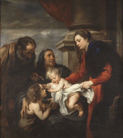 Heilige Familie met St. Elisabeth en St. Johannes door Anthony van Dyck