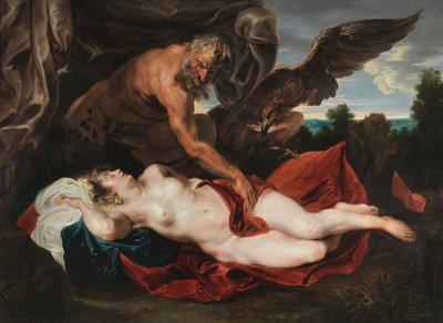 Jupiter en Antiope, ca.1620 (olieverf op doek) door Anthony van Dyck
