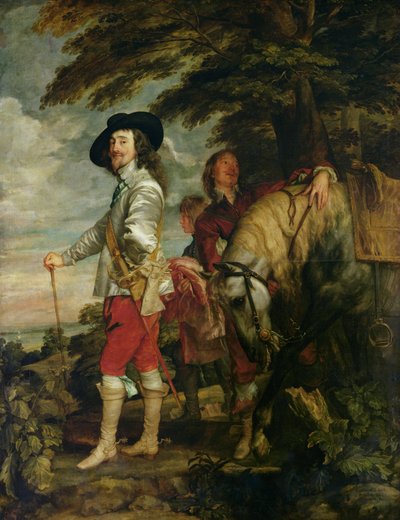 Koning Karel I (1600-49) van Engeland op jacht, ca. 1635 door Anthony van Dyck
