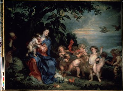Rust tijdens de vlucht naar Egypte (De Maagd met patrijzen) door Anthony van Dyck