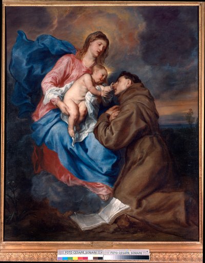Madonna en Kind met St. Antonius van Padua door Anthony van Dyck