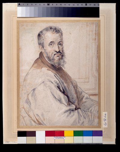 Michelangelo, vermoedelijk naar Bugiardini of Federico Zuccaro door Anthony van Dyck