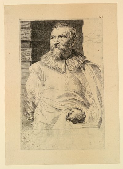 Portret van Adam van Noort, uit de Icones Principum Virorum door Anthony van Dyck