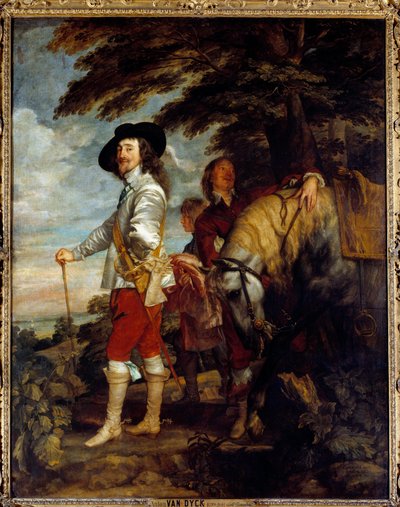 Portret van Charles I Stuart, koning van Engeland, op jacht door Anthony van Dyck