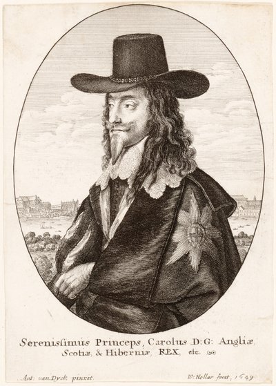Portret van Karel I, uitgegeven 1649 door Anthony van Dyck