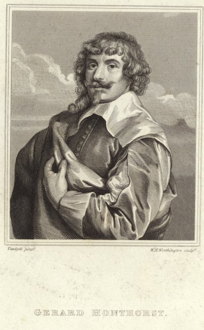 Portret van Gerard van Honthorst door Anthony van Dyck